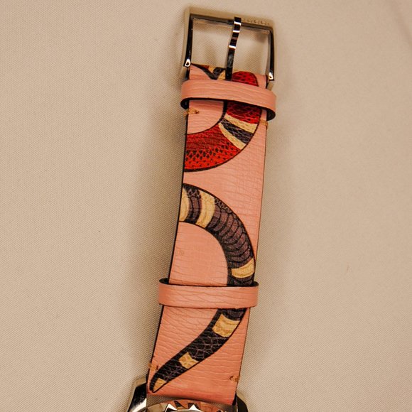 Gucci G-Timeless Snake Leather Strap Watch - Picture 5 of 8